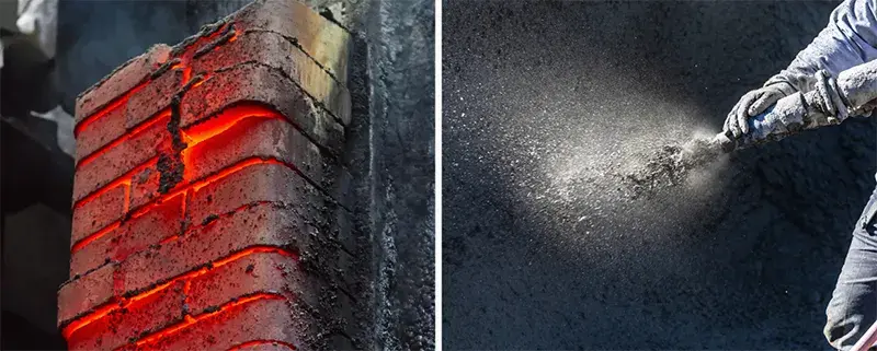 refractory gunite spray repair