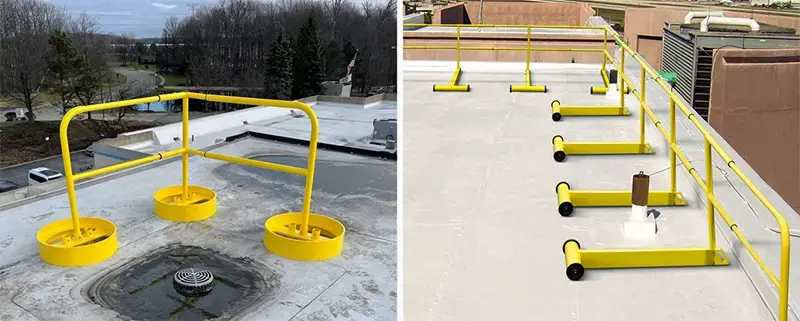 rooftop safety railing systems
