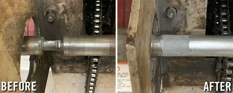 shaft metal repair using belzona materials