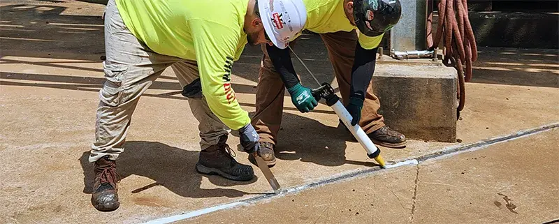 expansion joint is sealed with elastomeric compound