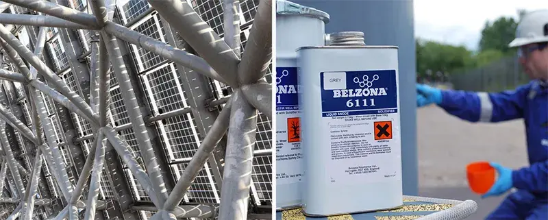 solar panel supports before cathodic coating application