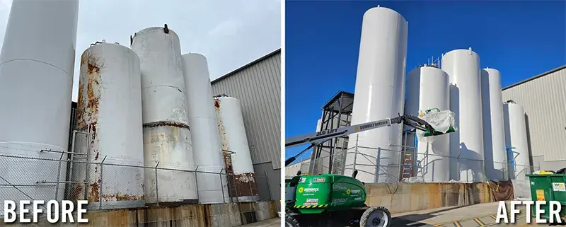 tank repair and protective coating before and after example