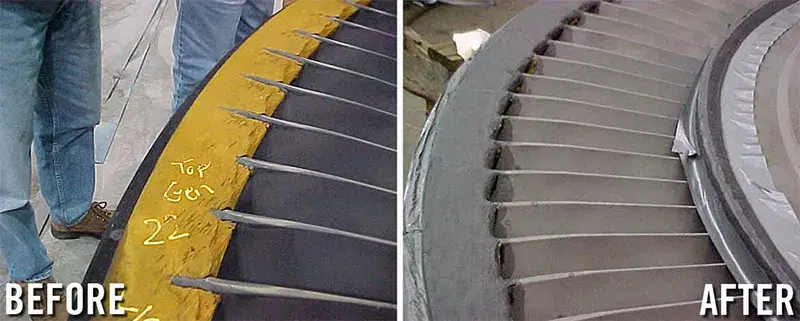 steam turbine blade metal loss repair example