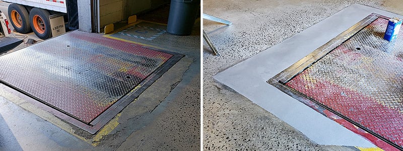 loading dock leveler concrete resurfacing repair