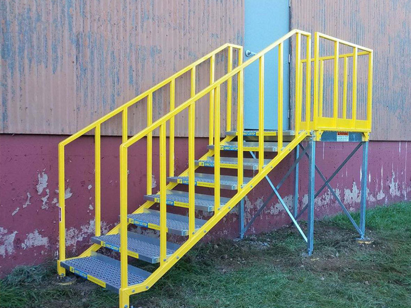 Portable Stairs at Warehouse Loading Dock