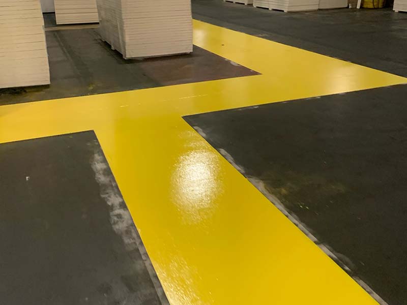 non-slip epoxy floor coating in safety yellow