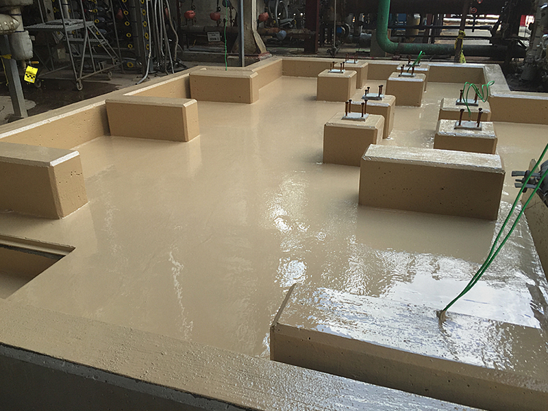 acid resistant protective coating for concrete secondary containment area