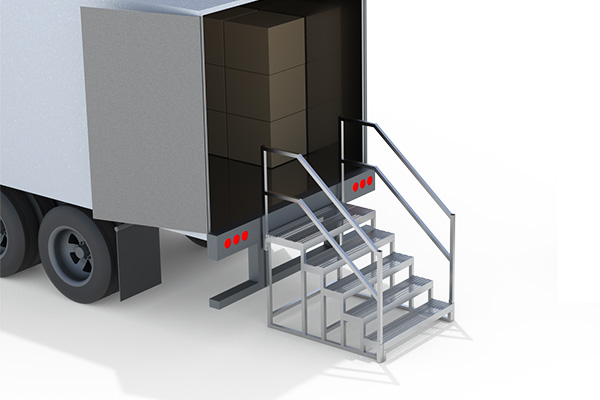 double top step model semi-trailer portable stairs