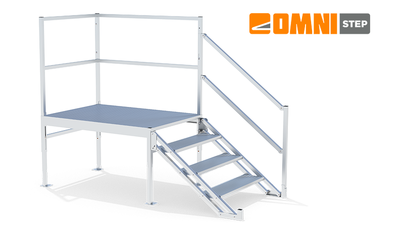 omni step aluminum office trailer stairs