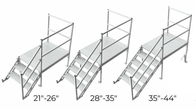 omni step portable stair sizes diagram