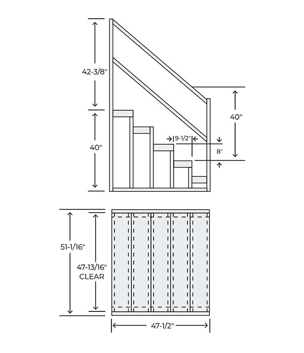 semi-step single top step dimensions