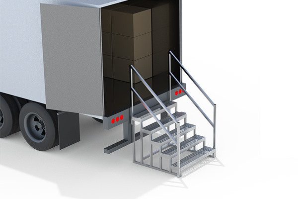 single top step model semi-trailer portable stairs