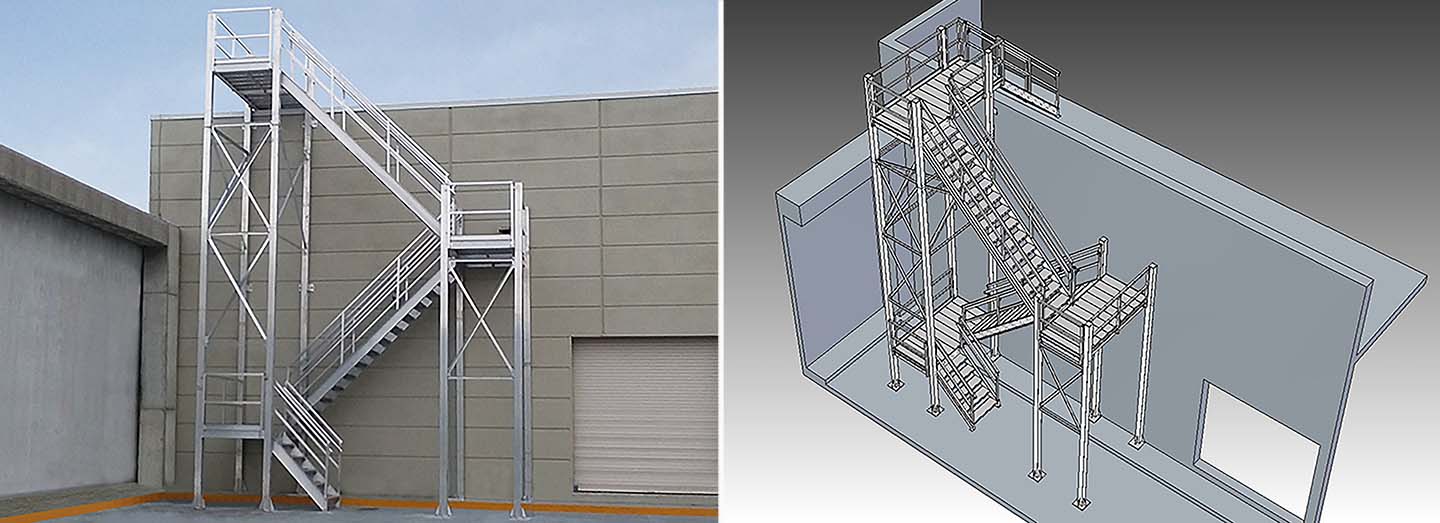 osha compliant roof access stair system