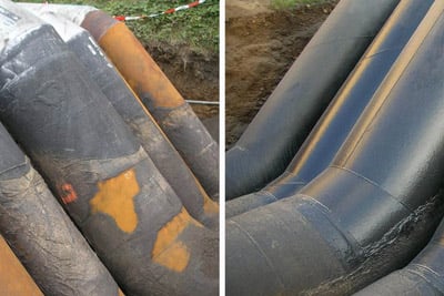 Soil Line Pipe Corrosion Repair Before After