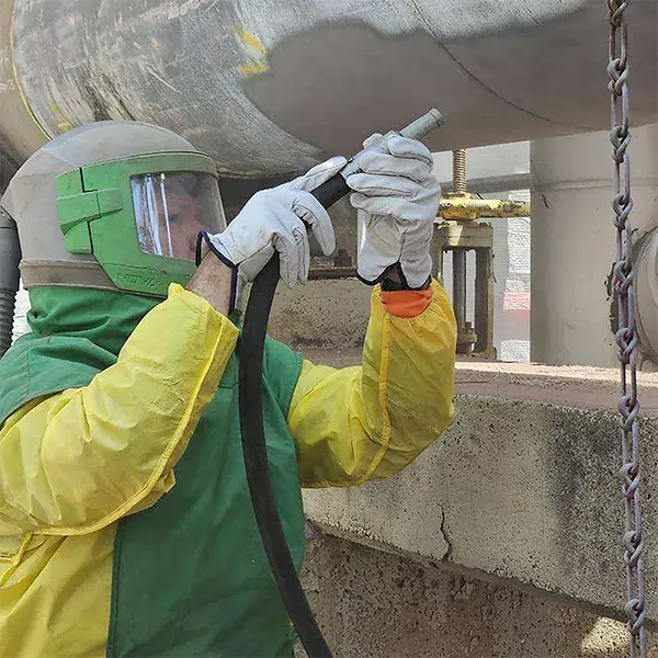 grit blasting surface preparation done prior to coating application