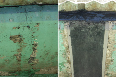 expansion joint repair in concrete waste water tank