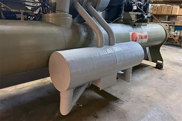 chiller economizer composite wrap and coating corrosion refurbishment