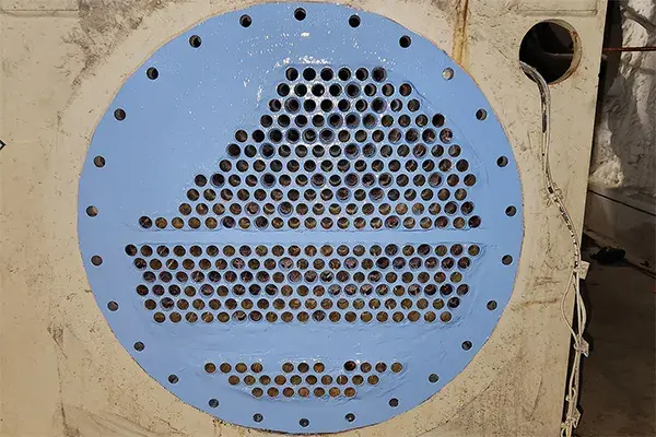 chiller tube sheet coated with specialized belzona