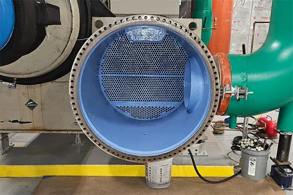 belzona chiller coating applied to tube sheet and water box