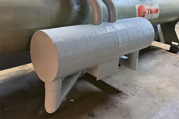 corroded chiller economizer after refurbishment