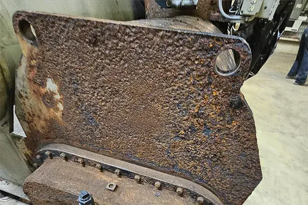 external chiller barrel corrosion under insulation appears as rust and metal pitting