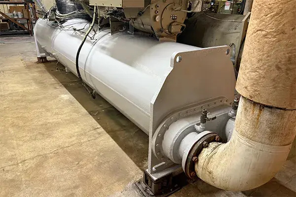 external chiller barrel corrosion under insulation repair and belzona protective coating applied