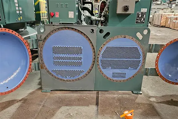 new chiller tube sheets having been coated with belzona chiller coating