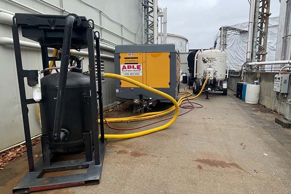 air compressor, air dryer and blasting equipment for prep work