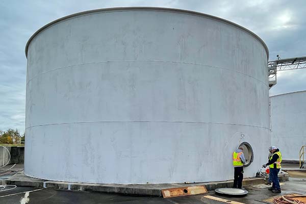 worn exterior tank coating