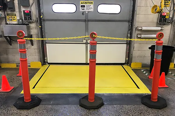 loading dock leveler diamond plate with safety yellow non-slip coating