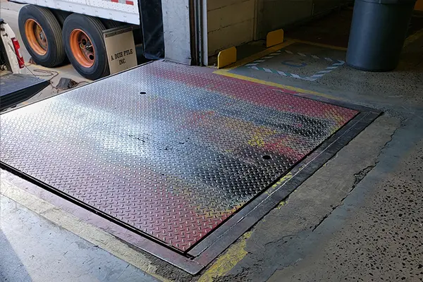 slippery loading dock leveler diamond plate