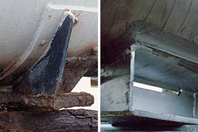 Cold bonding is used for pipe support repair