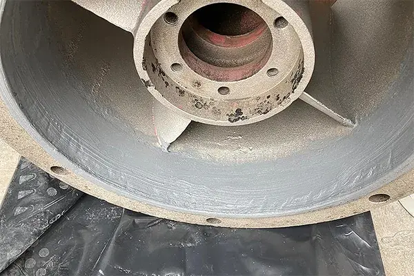 axial flow pump metal loss filled with belzona 1111 epoxy paste