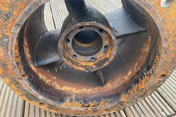 axial flow pump with erosion and corrosion damage