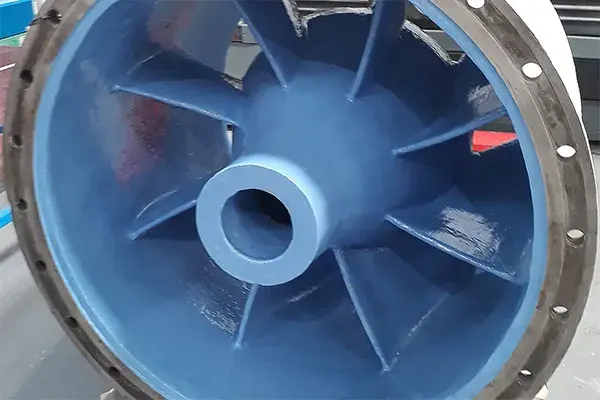 axial flow water pump diffuser vanes coated with belzona 1341