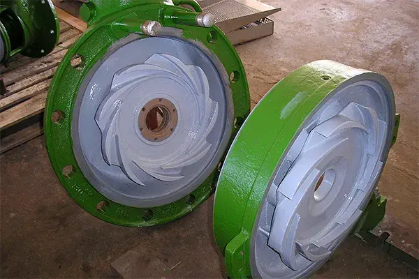 cooling water pump casing and vortex impeller coated with belzona 1341 efficiency coating