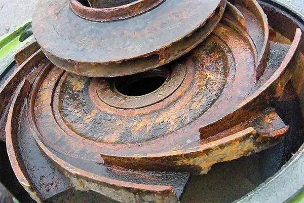 corroded cooling water pump vortex impeller
