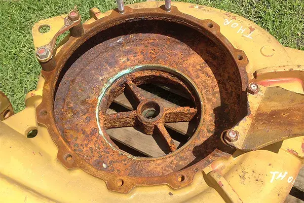 rusted and corroded fire pump volute