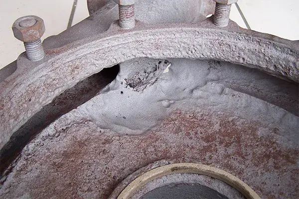 corroded pump volute detail