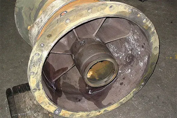acid damaged pump volute