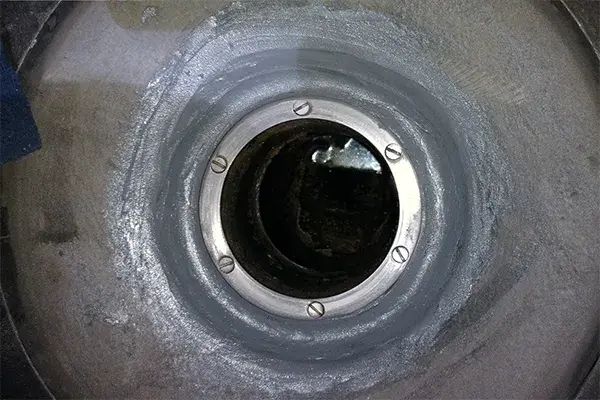 emergency lift station pump leak repaired with belzona 1212