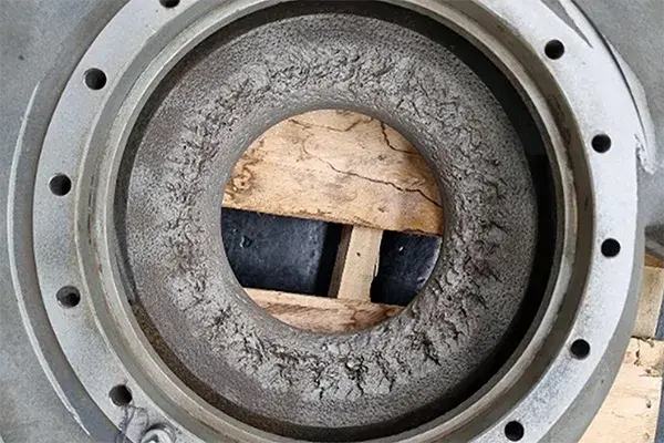 eroded suction pump volute casing