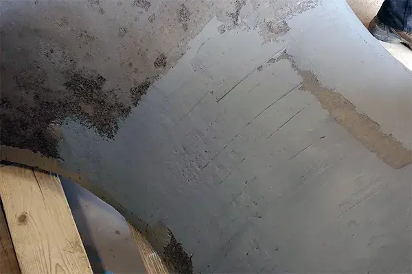 penstock metal repair work in process using belzona 1111 epoxy paste