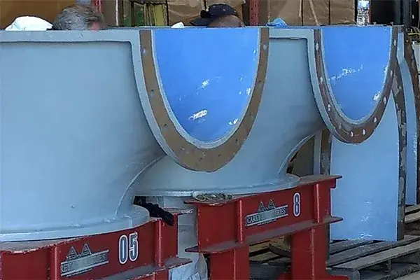 refurbished penstock components coated with belzona 1341 efficiency coating applied