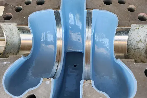 split case water pump volute erosion repair and coating completed