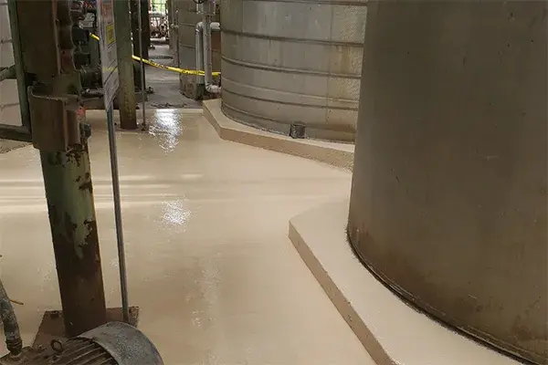 protective coating applied to concrete secondary containment area