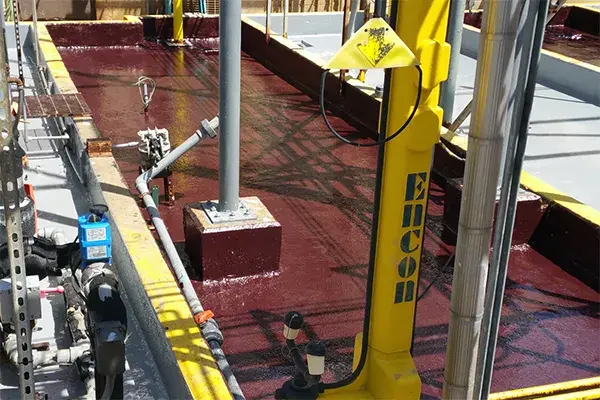 secondary containment area concrete protective coating final layer applied