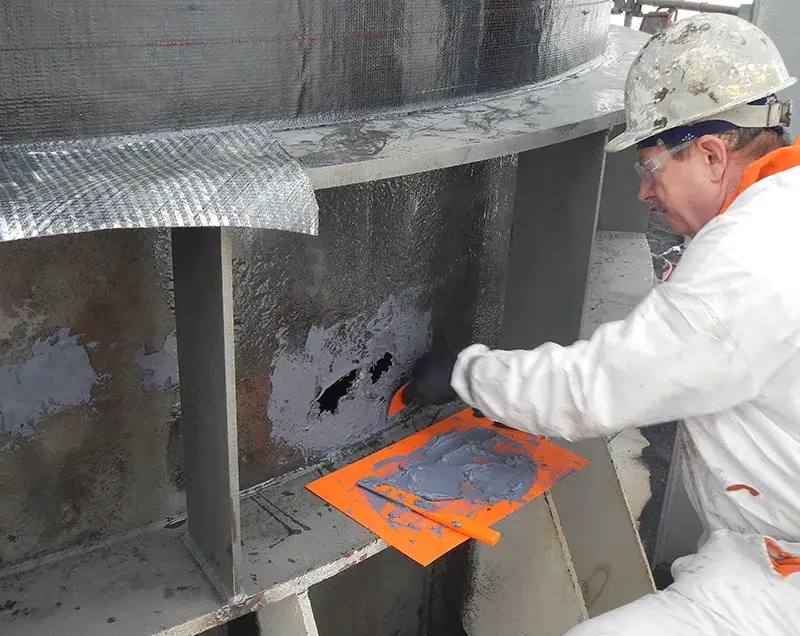 belzona metal repair application work on process vessel