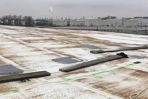 bulk storage tank roof corrosion patch repairs in New Jersey tank yard
