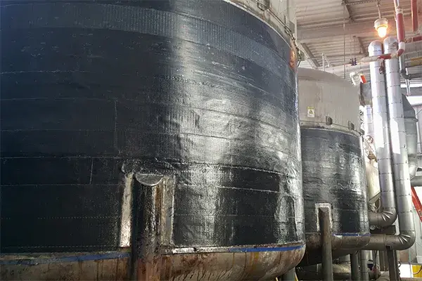 stainless steel storage tank repair with carbon fiber composite wrap